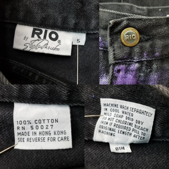 SOLD🌈1990s Rio high-waisted galaxy jean cut offs - Picture 6 of 8